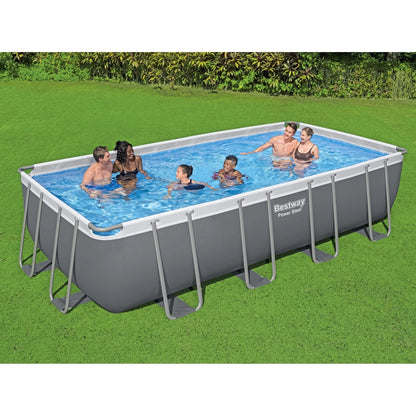 Bestway 24' x 12' x 52" Rectangular Frame Above Ground Swimming Pool Set