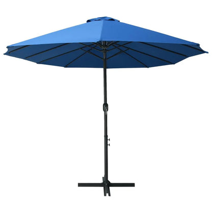 vidaXL Garden Parasol Blue Polyester fabric, Aluminum pole and ribs Large