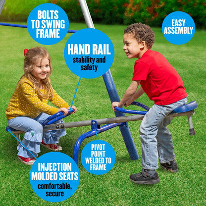 XDP Recreation Fun All-Mighty Metal Swing Set with Super Disc Swing. Stand R Swing. Glider. &amp; Slide