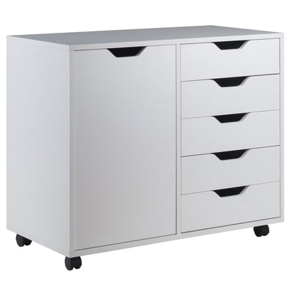 Winsome Halifax 5-Drawer, Side Storage Mobile Cabinet 10630, White Finish