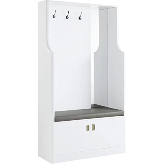 AC01030 - Hall Tree, White High Gloss Finish - Buck II