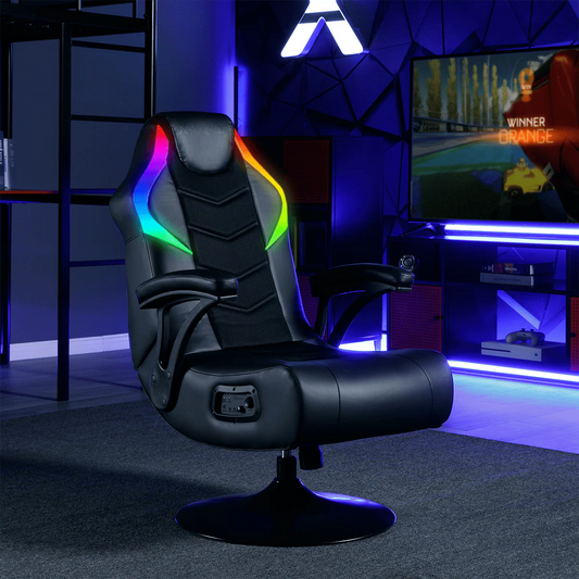 X Rocker Nemesis RGB Pedestal Gaming Chair, Black Mesh, 31.89" 26.97" 40.94"