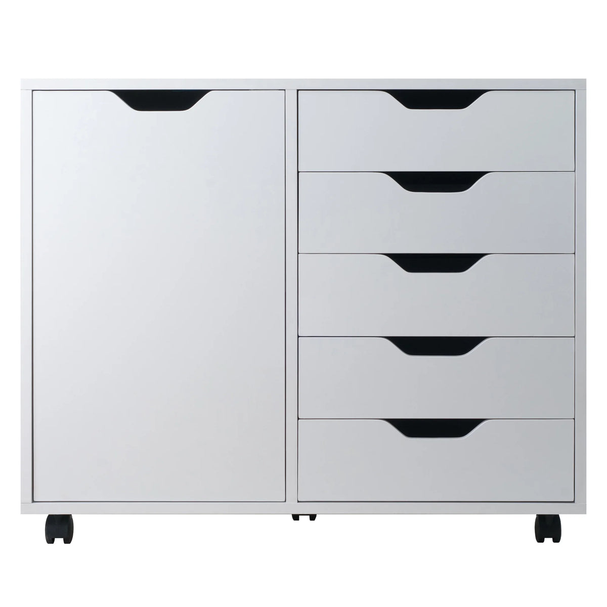 Winsome Halifax 5-Drawer, Side Storage Mobile Cabinet 10630, White Finish